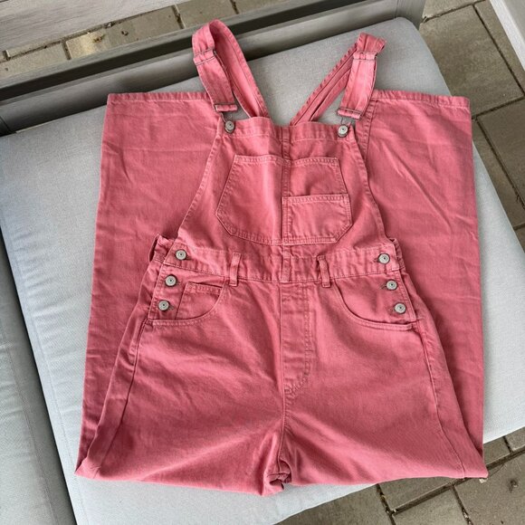 Free People Ziggy Denim Overalls Pink Small - Picture 3 of 7